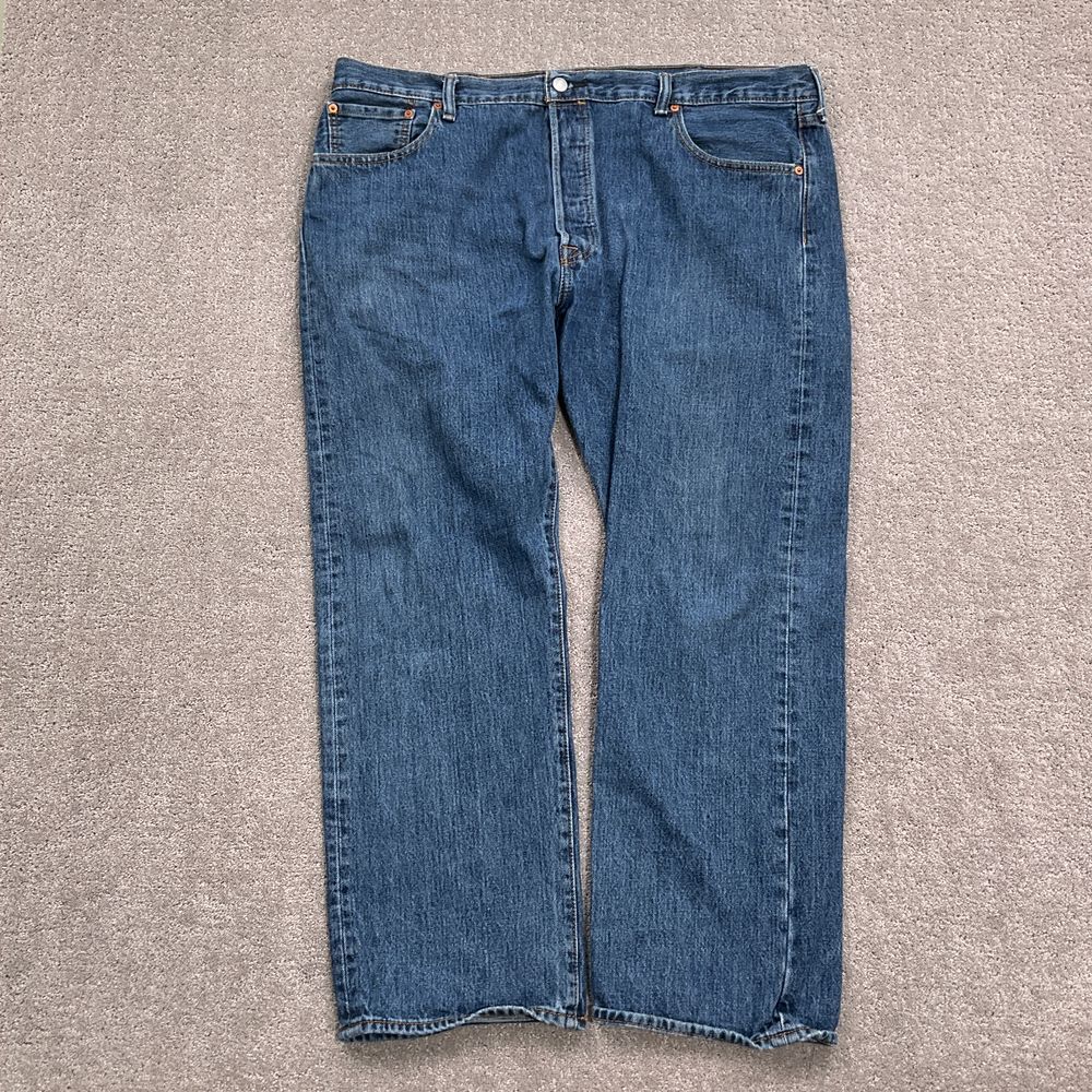 Levi's 501 Jeans Men 42W 30L Blue Button Fly Straight Leg Cotton Denim Egypt VTG